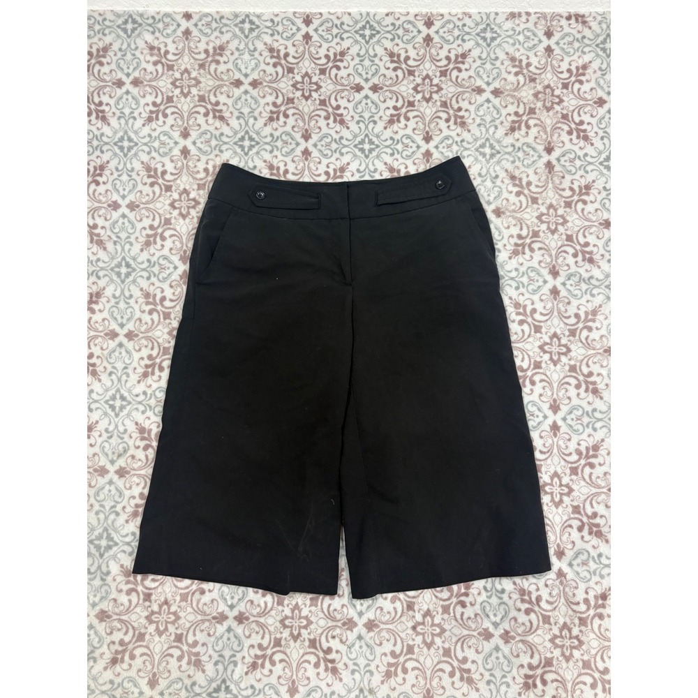 Grace Elements Black Wide Leg Gaucho Pants Culottes Size 6 Stretch Cropped Pant